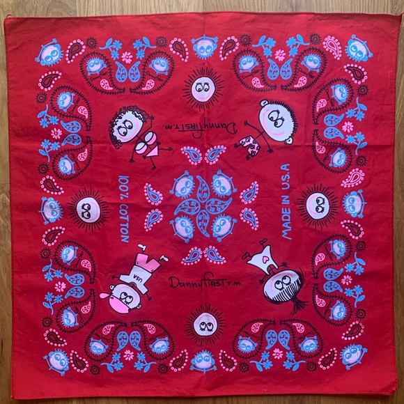 Vintage Danny First bandana red paisley headband - Picture 1 of 6